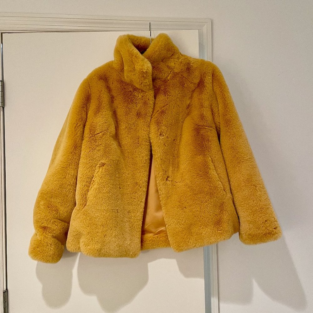 Yellow/Gold Faux Fur Jacket